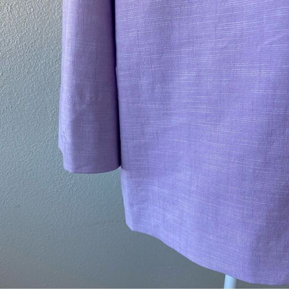 Alfred Dunner Woman’s Open Front Jacket Lilac Beaded SZ 14 - Picture 10 of 15